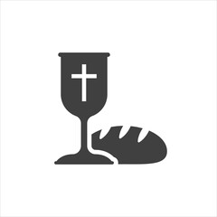 Communion icon. Easter symbol. Isolated on a white background.