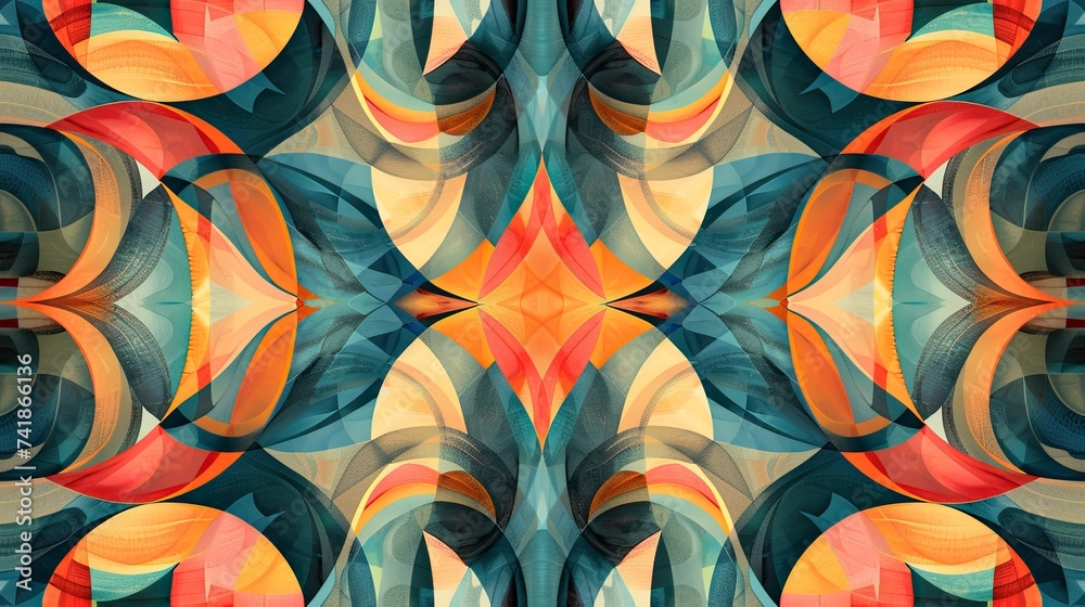 Poster an abstract background, highlighting intricate patterns and vibrant colors that draw the viewer's at