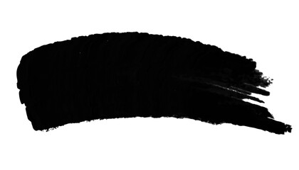Grunge badge brush background, hand drawn black sticker, stroke of paint isolated. Vector illustration