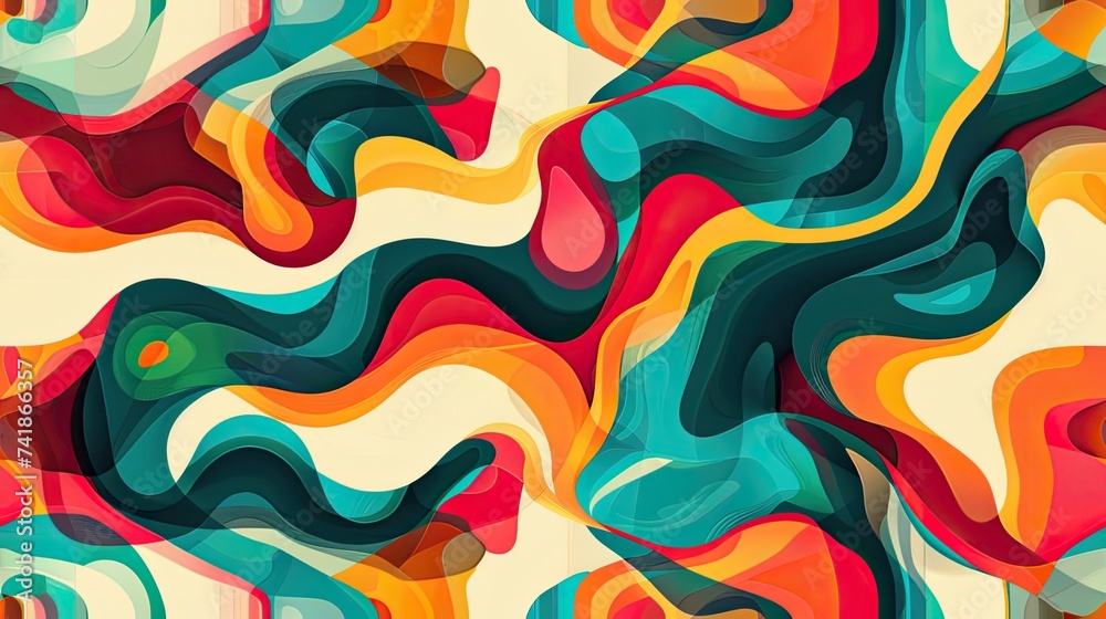 Poster an abstract background, highlighting intricate patterns and vibrant colors that draw the viewer's at