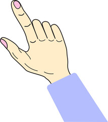 hand pointing at something, gesture, vector icon illustration