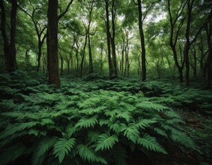 green leafy plants and trees with dark background