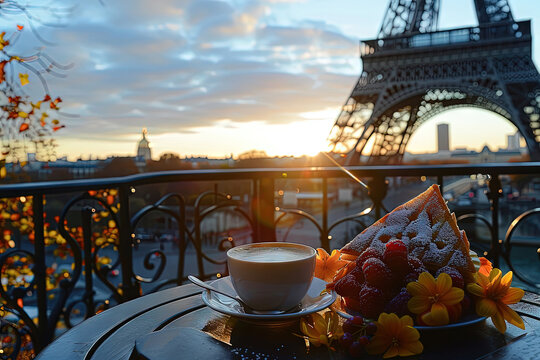desayuno parisino en una terraza en Par&iacute;s