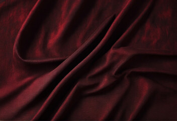 dark red fabric texture background top view banner. red, abstract background luxury cloth or liquid wave or wavy folds of grunge silk texture satin velvet material or luxurious Christmas background - obrazy, fototapety, plakaty