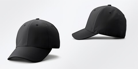 Blank Black Baseball Cap Front and Back View, Black Baseball Cap Isolated on White, Unisex Black Baseball Hat, Blank Black Snapback Hat, Black Baseball Hat, Black Baseball Cap Mockup, easy to cut out
