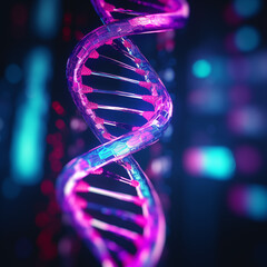 DNA Double Helix - Neon