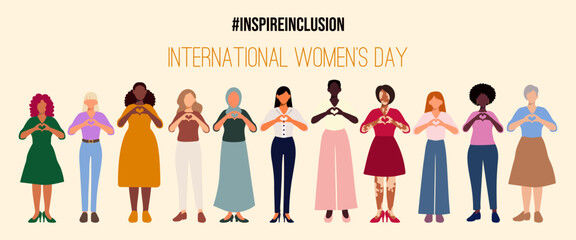 International Women's Day banner.  #InspireInclusion March 8th.