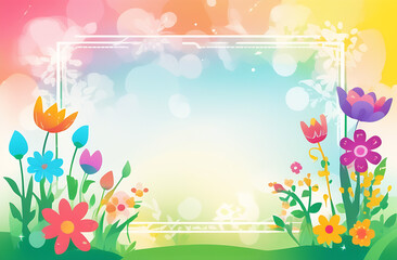 Spring painted floral background with place for text