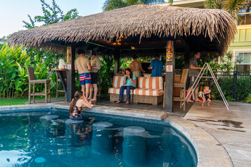 a family together in Hawaii  