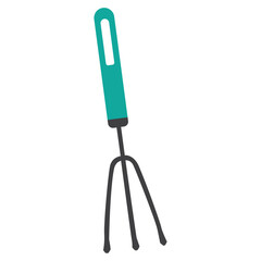 Colored gardening rake icon Vector