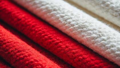 felt fabric texture background in white red color