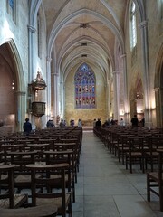 Inside the catholic church building of Saint Jean de Malte, in Aix en Provence, France