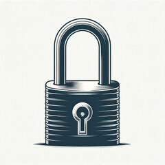 Simple illustration of a padlock, symbolizing security. - obrazy, fototapety, plakaty