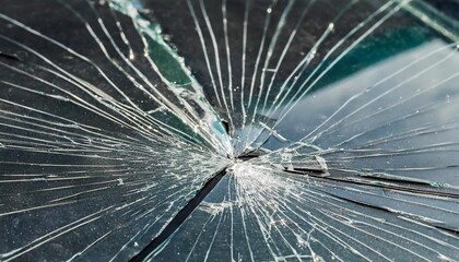 broken glass on windshield