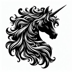 Fototapeta premium a black and white unicorn