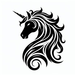 a black and white unicorn