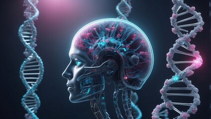 Artificial intelligence AI in Healthcare DNA and head