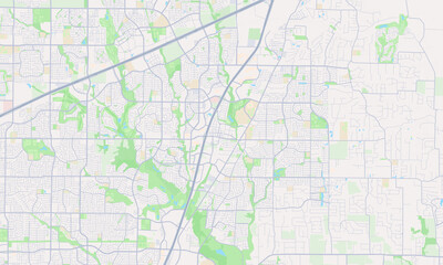Fototapeta na wymiar Allen Texas Map, Detailed Map of Allen Texas