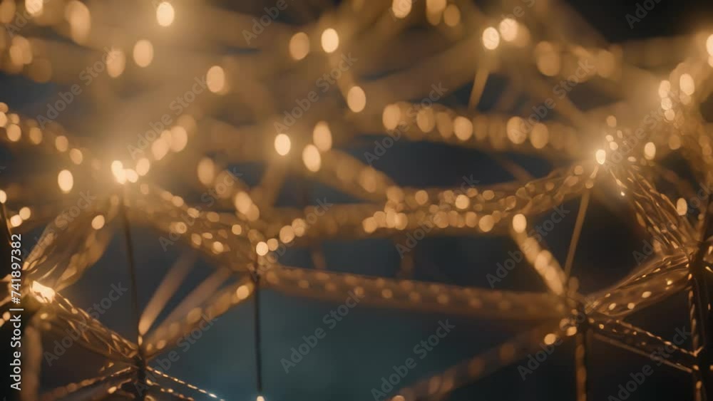  detailed view of interconnected nodes forming a string of lights, depiction of interconnected nodes 