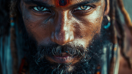 Man Indian believer, yogi, pundit, krishnaid.