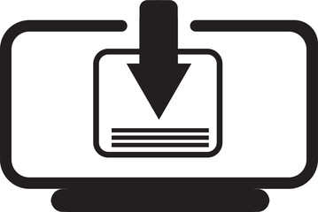 Downloading To Computer, Download Arrow, Saving Files And Documents Design. Editable Vector Illustration Outline Stroke. Transparent Background.