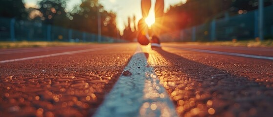 Obraz premium primer plano de una pista de atletismo