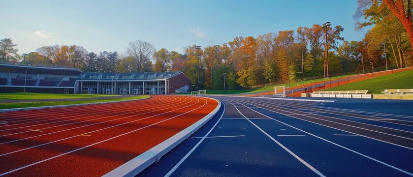 primer plano de una pista de atletismo