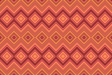 vintages geometric pattern traditional ethnic pattern paisley  background brown orange abstract Aztec Indonesian Indian seamless pattern for fabric print cloth dress carpet curtains sarong