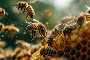 Bees - obrazy, fototapety, plakaty
