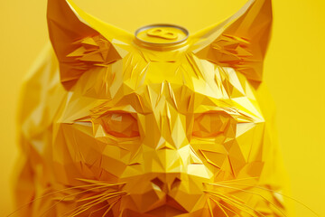 the cat statue made from recycled material - Powered by Adobe