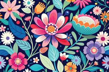 Captivating Floral Vector: A Modern, Colorful Flower Background Vector Offering Inspiring Design Elements