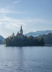 Landscape of Lake Bled  in Slovenia - 741904737
