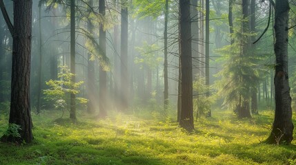 Obraz premium Enchanted Forest Sunlight