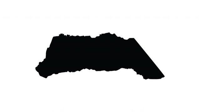 Animation that forms a map of the Arauca Department in Colombia