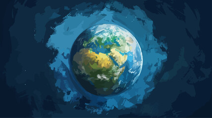 Obraz na płótnie Canvas Planet Erde Vektor Wasserfarben Universum