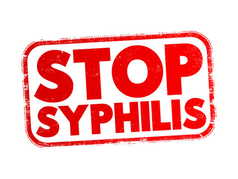 Stop Syphilis text stamp, medical concept background