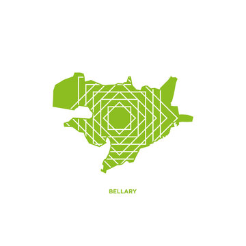 Bellary Map - World Map International vector template. German region silhouette vector illustration