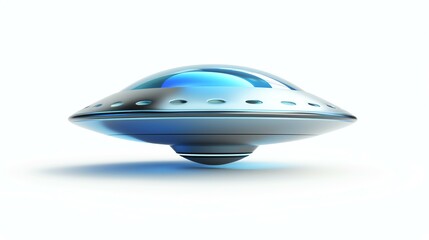 A minimalist and sleek 3D rendered flying saucer icon, perfect for futuristic and sci-fi designs. This isolated icon, set against a clean white background, captures the essence of extraterre