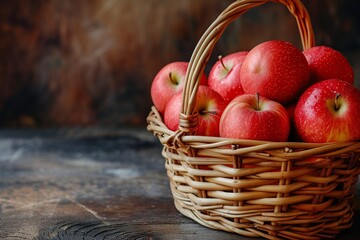 wicker basket with rich and delicious high quality fruits