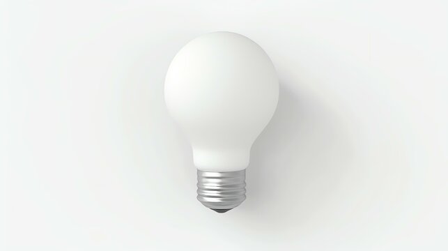 A minimalist, 3D rendered light bulb icon glowing with brilliance against a clean white background. This simple yet powerful symbol represents illumination, innovation, and bright ideas. Per