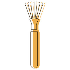 Colored gardening rake icon Vector