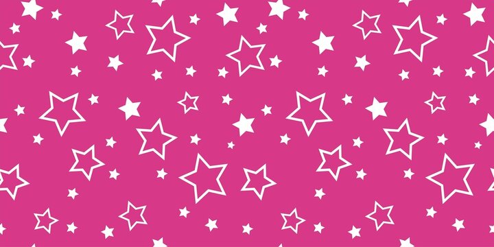 Striped pattern with a star. Pink texture Seamless modern stripes.  Fabric for wrapping wallpaper. Textile sample. Abstract geometric background. bright pink simple design. space stars, barbie style