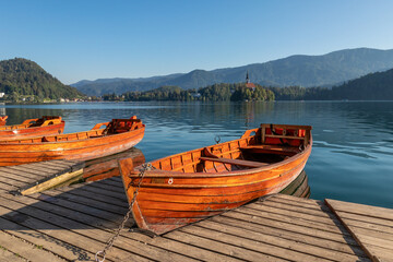 Landscape of Lake Bled  in Slovenia - 741920921