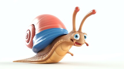 A charming 3D snail dressed as a mail carrier ready to deliver smiles! With its adorable expression and bright colors, this endearing snail is perfect for conveying messages of joy, love, an