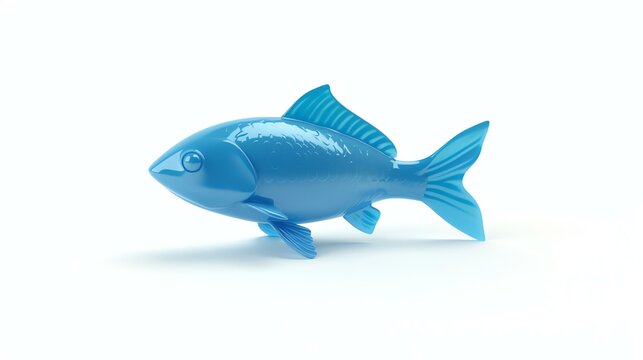 A vibrant and eye-catching 3D rendered fish icon, perfect for adding a touch of underwater elegance to your designs. This simple yet mesmerizing fish is beautifully isolated on a clean white