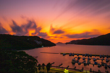 long exposure puerto marques bay sunset
