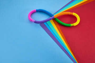 Autistic rainbow eight infinity symbol. Autism awareness day symbol.