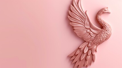A delectable and visually stunning Phoenix shaped chocolate bar that looks remarkably real, meticulously crafted to perfection. This mouthwatering masterpiece showcases intricate details, fr - obrazy, fototapety, plakaty