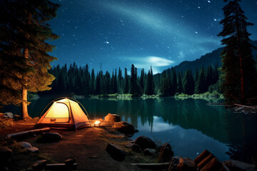 camping at night