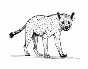 Vector hand drawn doodle sketch hyena